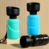 Portable Leak-Proof Dog Water Bottle and Bowl in blue and green colors with black bowls on top