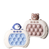 Quick Light Pop Push Toy in blue and brown colors for enhancing hand-eye coordination in children.