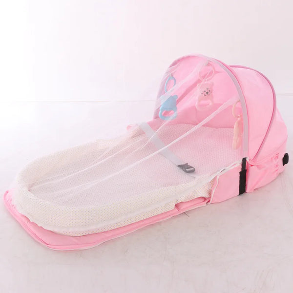 Baby Diaper Bag Baby Caddy Organizer Bed Mummy Backpack Bag with mesh top for baby safety and comfort