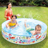 Tropical Fish Inflatable Swimming Pool Float with kids splashing in the pool, enjoying a fun summer day.