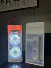 3-in-1 Mini Desktop LED Light Air Cooler Portable Water Mist Fan with dual fans and soft lighting.