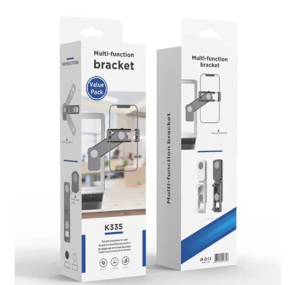 360 Degree Rotation Laptop Screen Extension Phone Holder packaging featuring multi-function bracket design.
