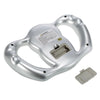 Handheld Digital BMI and Body Fat Analyzer back view showing battery compartment and ergonomic design.