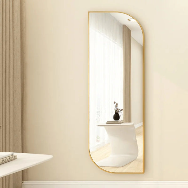 Stainless Steel Frame Willow Leaf Wall Mirror