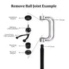 Remove Ball Joint Example showcasing components of 21 Piece Heavy Duty Ball Joint Removal Tool Kit.