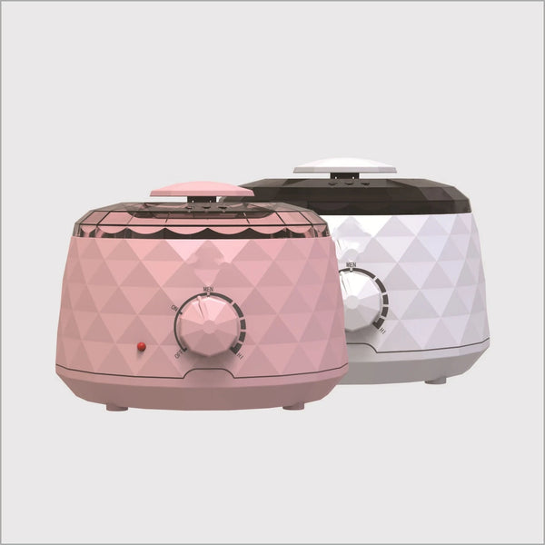 Electric 500cc Pro Wax Heater in pink and white, designed for efficient hair removal and home grooming.
