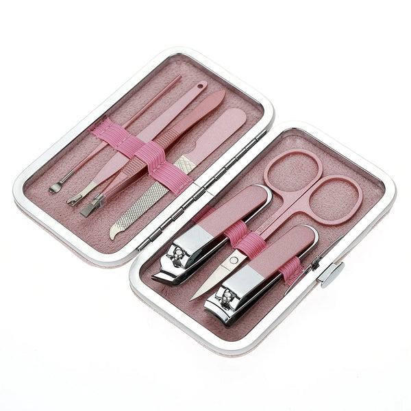 7 Piece Luxury Classic Nail Trimmer Kit including scissors, clippers, and nail care tools in a compact case.