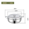 Household 304 Stainless Steel Frying Pan with Thermometer dimensions and details