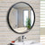 Large Full Circle Black Metal Framed Wall Mirror