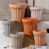 Wide Edge Striped Garden Style Magnesia Plant Pot