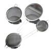 Ultra Fine Mesh Stainless Steel Skimmer Spoon set with various sizes for effective food draining and lifting.