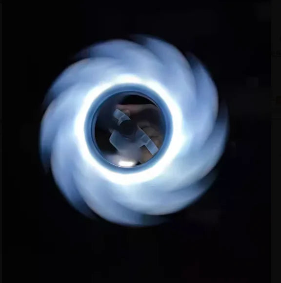 3D Printed Glowing Rotatable Ace Ring Toy displaying a mesmerizing light effect during spinning motion.