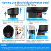 Instructions for using the Portable Leak-Proof Dog Water Bottle and Bowl with steps for filling and feeding pets.
