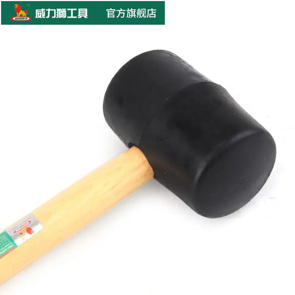 Heavy Duty Rubber Mallet with Wooden Handle for safe tile and joint applications.