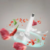 Electric 3L Stainless Steel Home Kitchen Food Processor blades chopping meat and vegetables in motion.