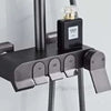 Brushed Thermostatic Square Rainfall Shower System control panel with sleek design and modern finishes.
