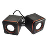 Mini USB Wired Speaker PC Speaker with black square design and orange accents, ideal for PC audio.