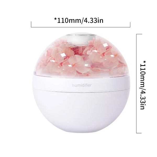 Mini Ultrasonic Cool Mist Humidifier with pink floral design, perfect for enhancing indoor air quality.