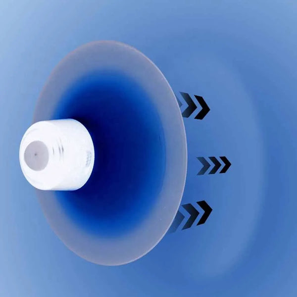 Round Portable Rechargeable Sensor Night Light in blue with motion sensor indicating automatic activation.
