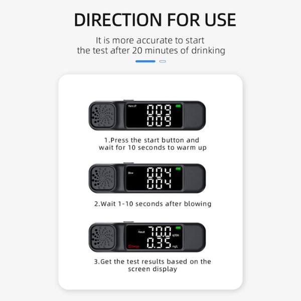 Handheld Digital Breathalyser Alcohol Tester