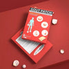 Gout Patch Finger Bunion Toe Pain Relief product packaging on a red background with informational graphics.