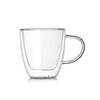 Heat Resistant Transparent Glass Coffee Mug with minimalist design and durable borosilicate glass for coffee and tea.