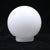 Blown Opal White Glass Globe Ball Lampshade on a dark background, showcasing its smooth spherical design.