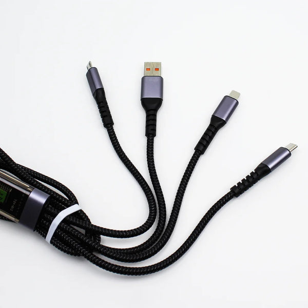 100W 3 in 1 Fast Charging USB Cable