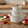 3 Piece Ceramic Soup Pot Set
