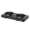 1500W 2 Burner Mini Electric Stove with dual plates for efficient countertop cooking.