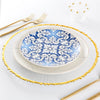 Gold Wavy Rim Glass Charger Plate