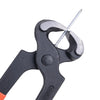 Close-up of Tower Pincer 200mm gripping a nail, showcasing its durable design and sharp steel edges.
