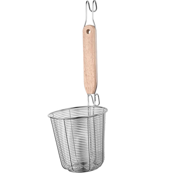 Stainless Steel Frying Basket with Wooden Handle