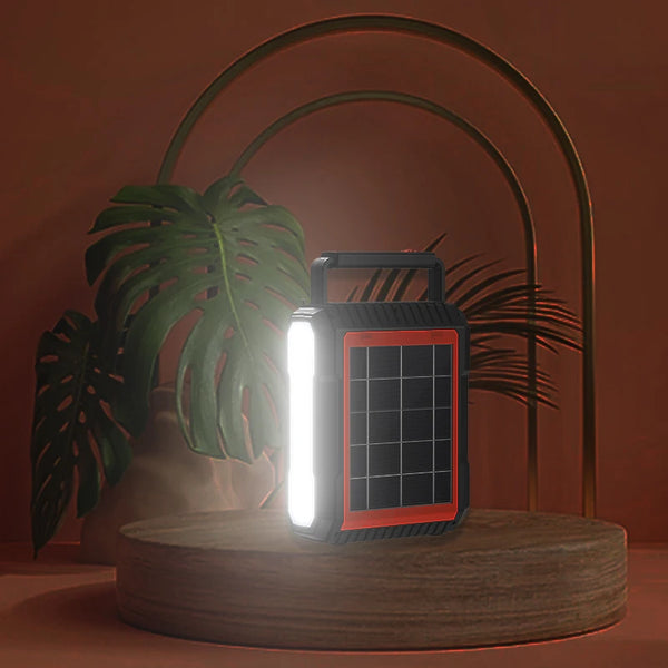 4500mAh Solar Lighting System with Bluetooth Speaker on display against a stylish backdrop.