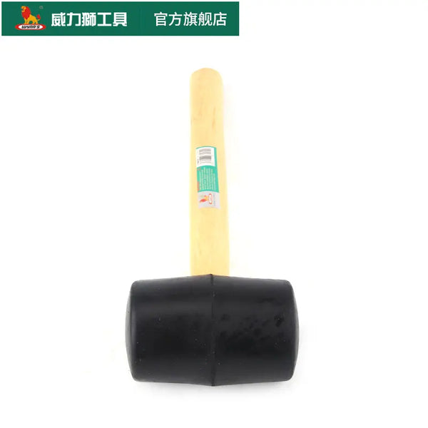 Heavy Duty Rubber Mallet with Wooden Handle on a white background