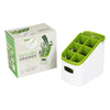 Modern Multifunctional Kitchen Countertop Storage Rack displaying a cutlery drainer with compartments and packaging.
