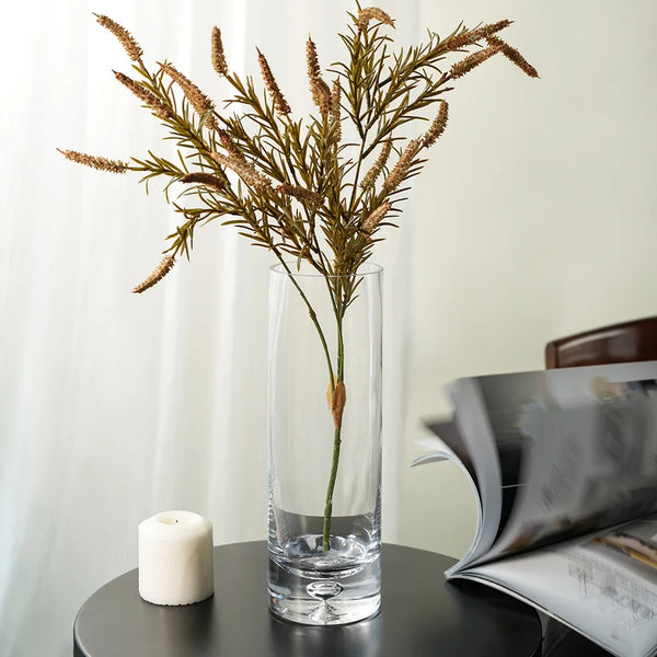 Tall Slim Glass Cylinder Vase for Table Decor