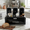 4-Piece Retro Metal Bread Box and Canister Set