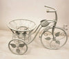 Metal Tricycle Planter Stand with Basket for Patio and Garden
