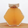 Hexagon Honey Glass Jar with Wooden Lid