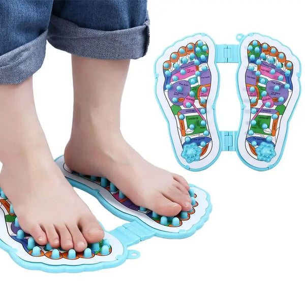 Acupressure Foot Massage Mat with colorful beads for foot relaxation and tension relief.