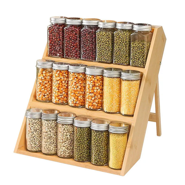 Bamboo 3-Tier Spice Rack Organizer