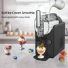 Professional Countertop Slushy Maker Electric Ice Machine making soft ice cream smoothies with fruits.