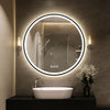 LED Circular Three Color Dimming Bathroom Mirror