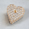 Vintage Crystal Metal European Love Princess Jewelry Box with heart shape and sparkling crystals.