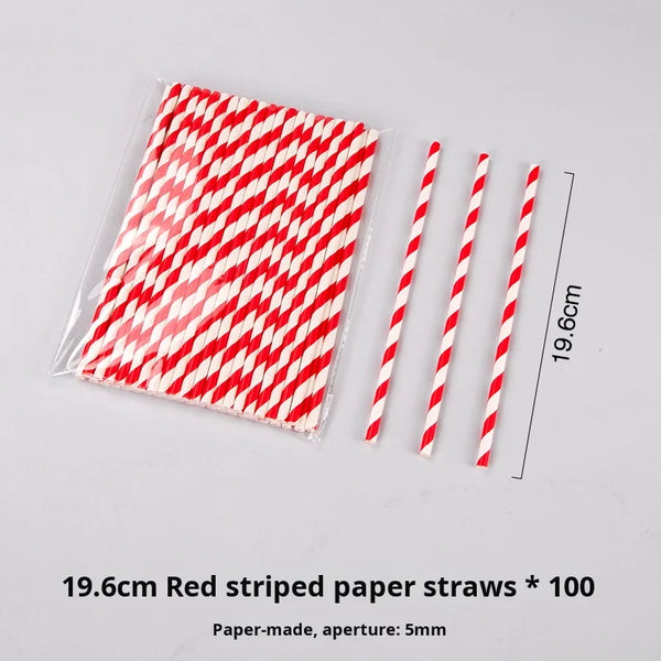 12-Piece Eco-Friendly Disposable Paper Straw Set