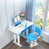 Metal Ergonomic Design Lift Chair and Table with Lamp in a bright room with window and decorative items.
