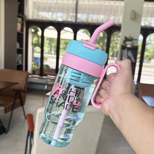 Portable Leakproof Straw Plastic Water Bottle