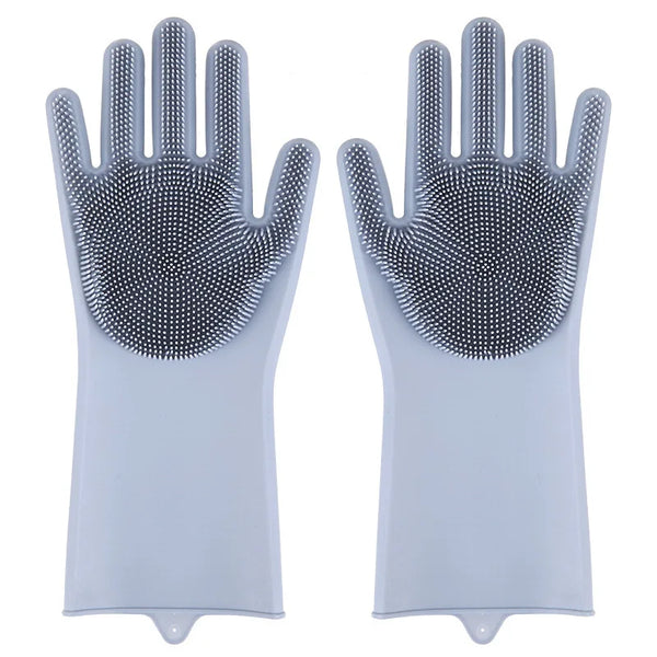 Heat Resistant Silicone Scrubber Magic Gloves for efficient cleaning and hand protection.