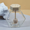 Hexagon Honey Glass Jar with Wooden Lid